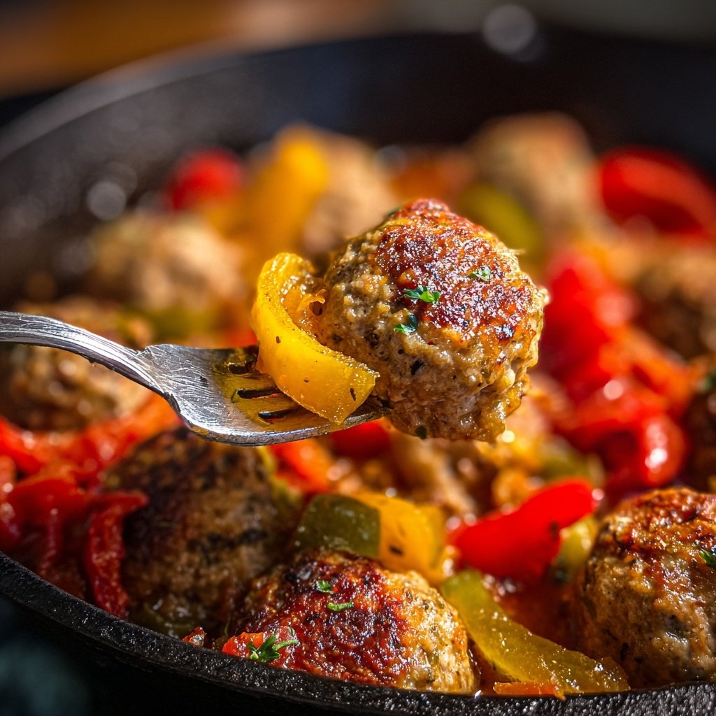 Ground Turkey Meatball Skillet