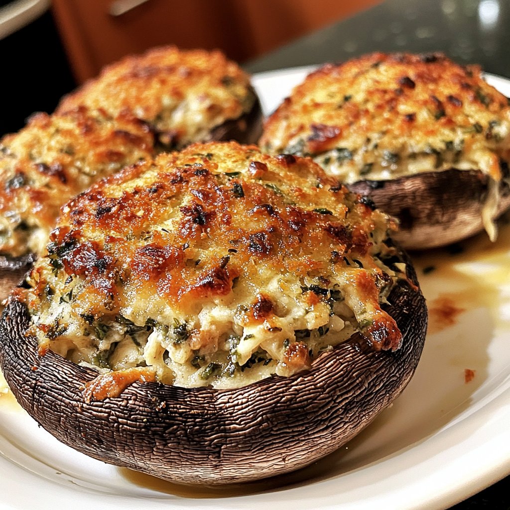 Romantic Stuffed Portobello Mushrooms