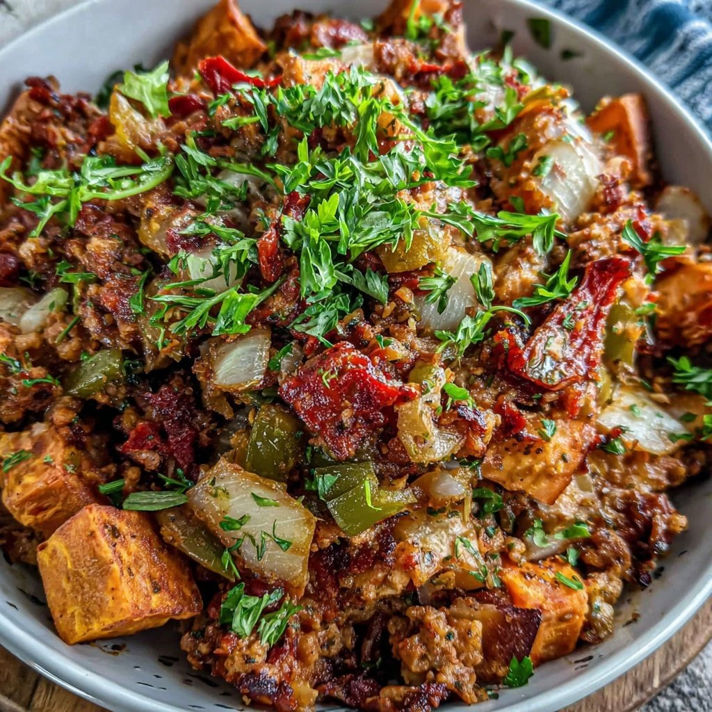 Ground Turkey And Sweet Potato Skillet