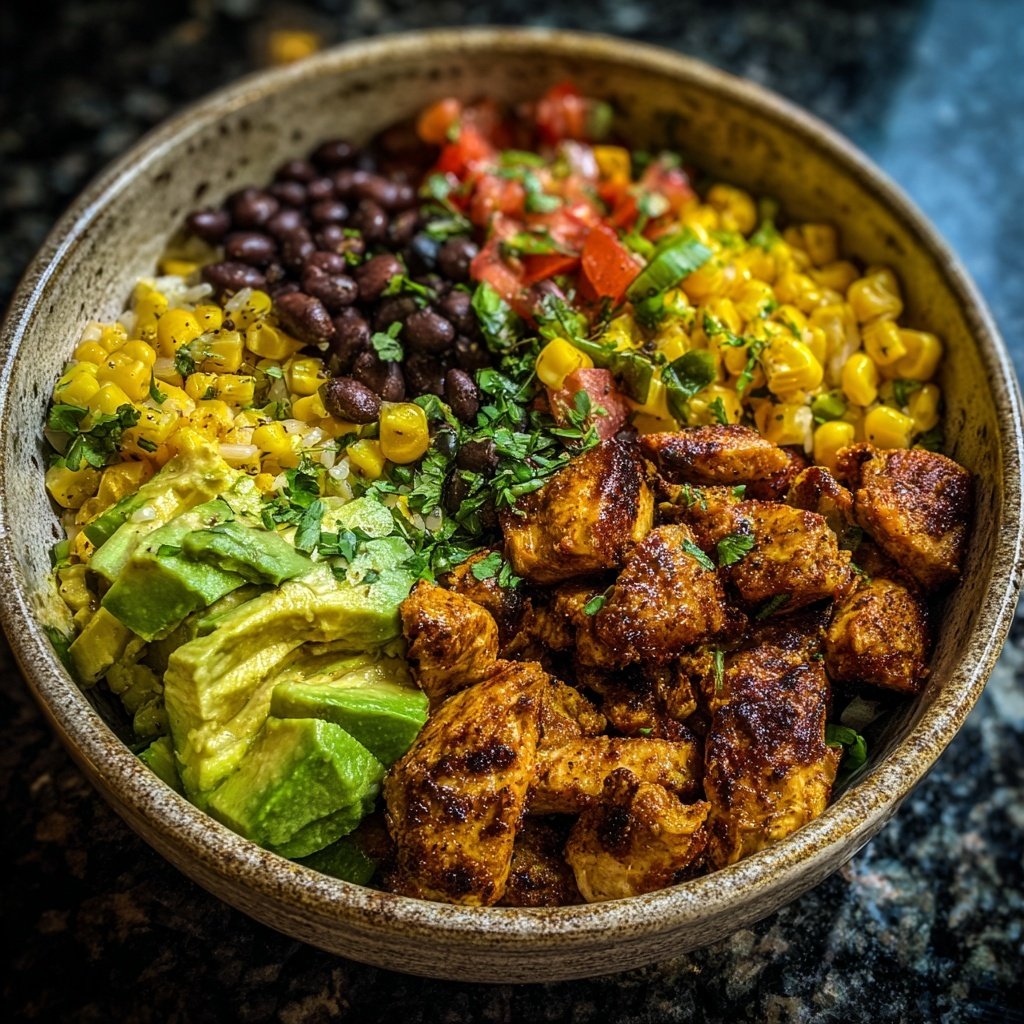 High Protein Chicken Burrito Bowl