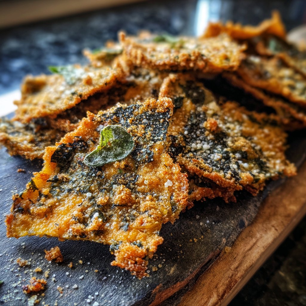 Crispy Eggplant Parmesan Chips