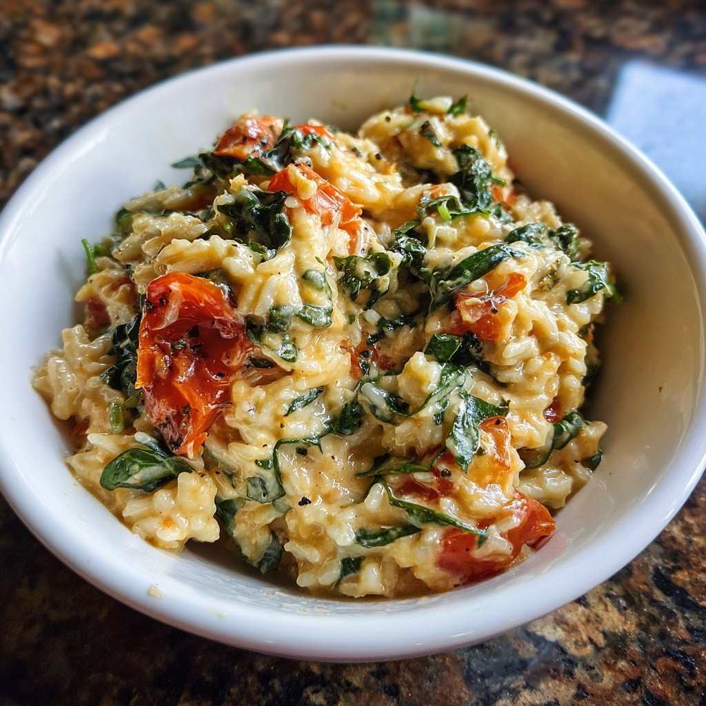 Creamy Spinach Tomato Rice