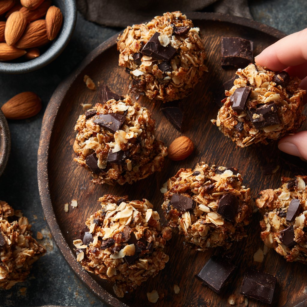 Chocolate Almond Coconut Granola Bites