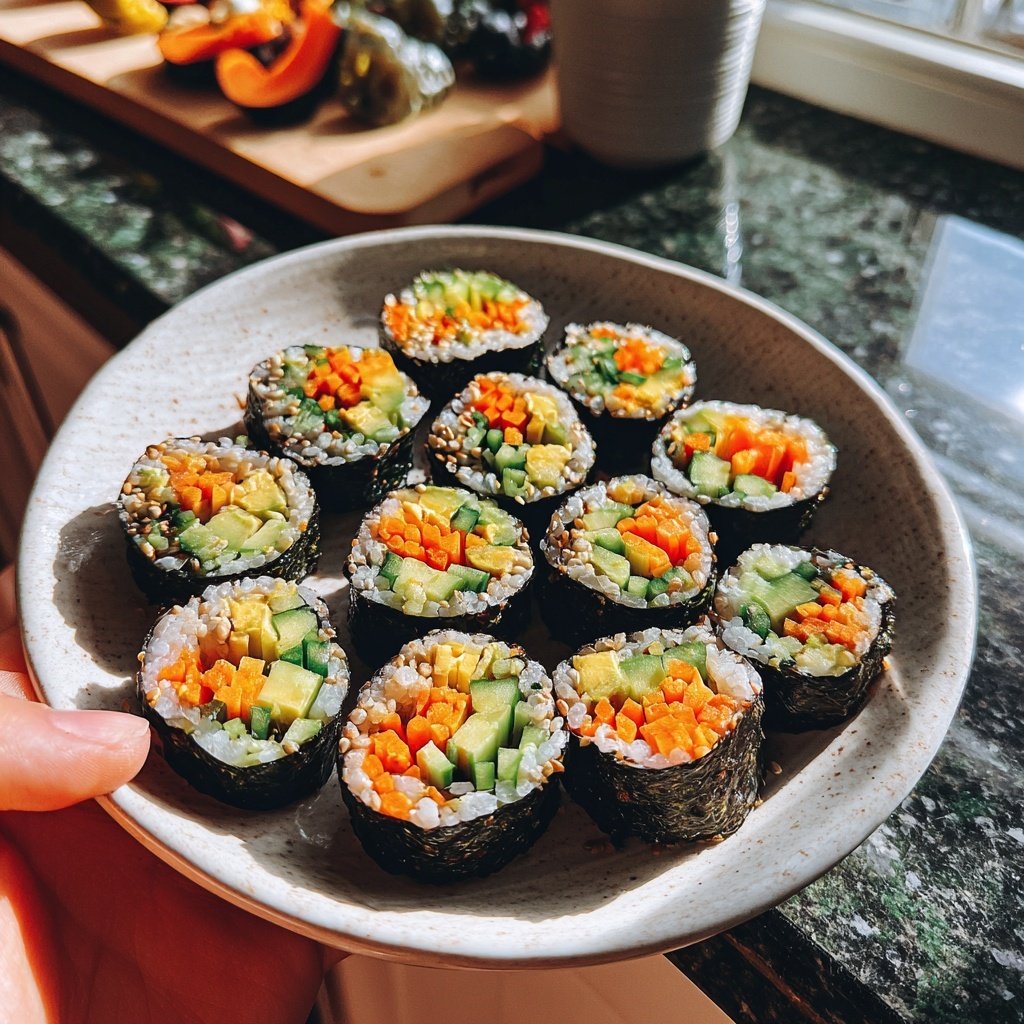 Healthy Lunch Vegetable Sushi Rolls
