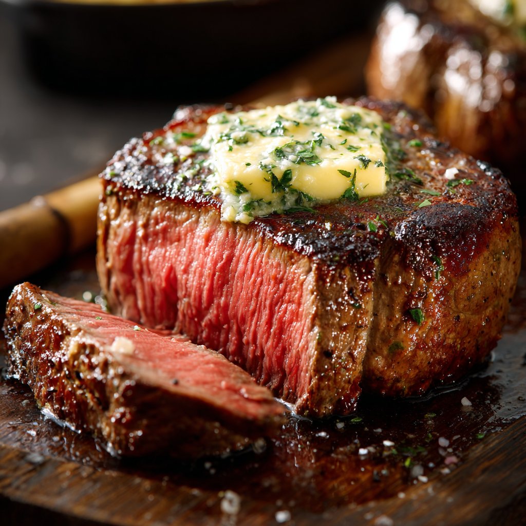 Filet Steak with Red Wine Butter