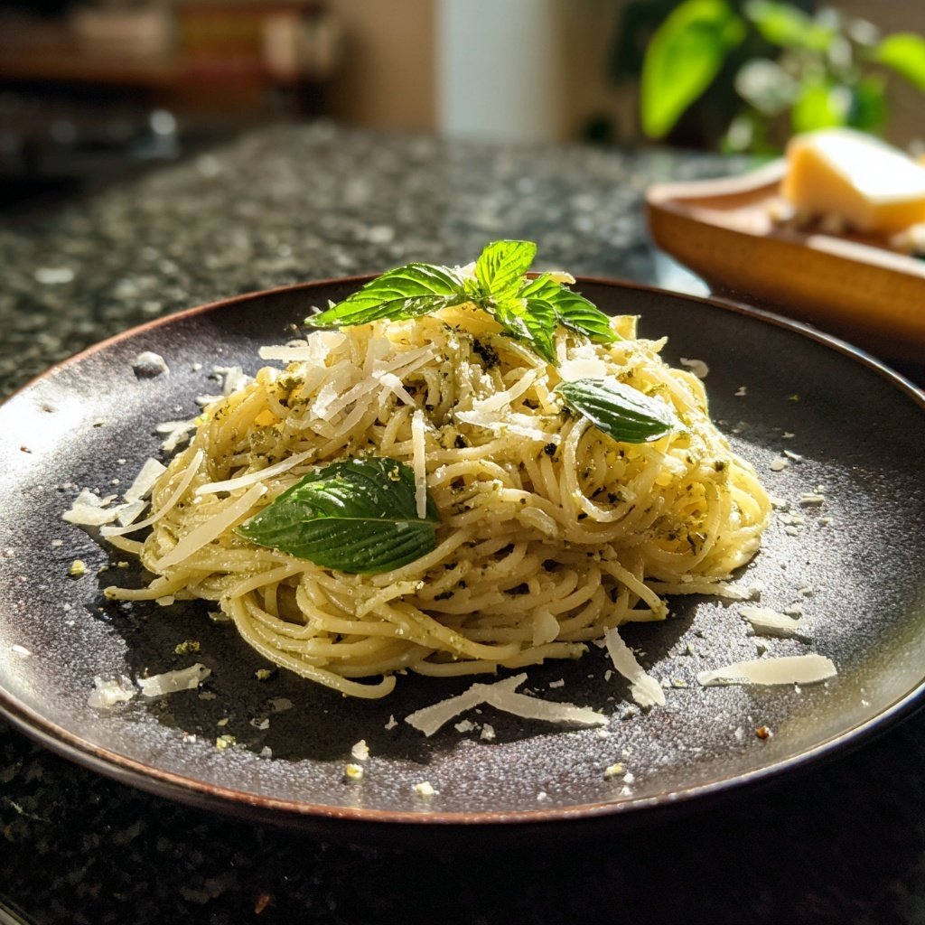 Angel Hair Pasta With Creamy Pesto
