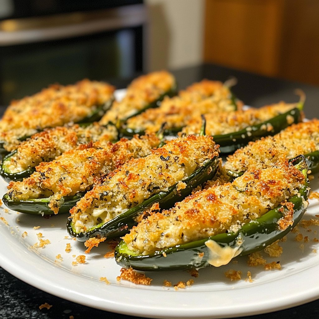 Jalapeno Poppers with Garlic Herb Filling