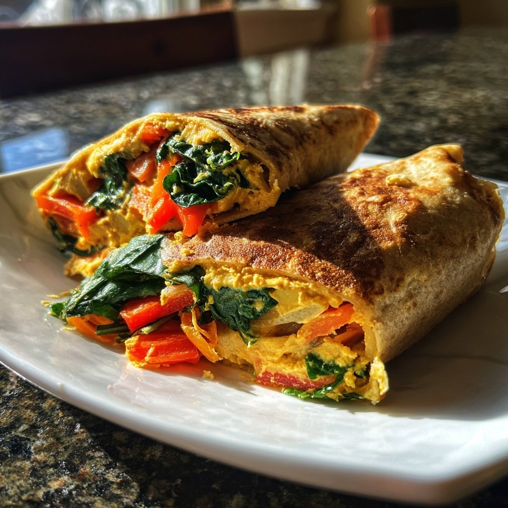 Healthy Lunch Veggie Wrap with Hummus