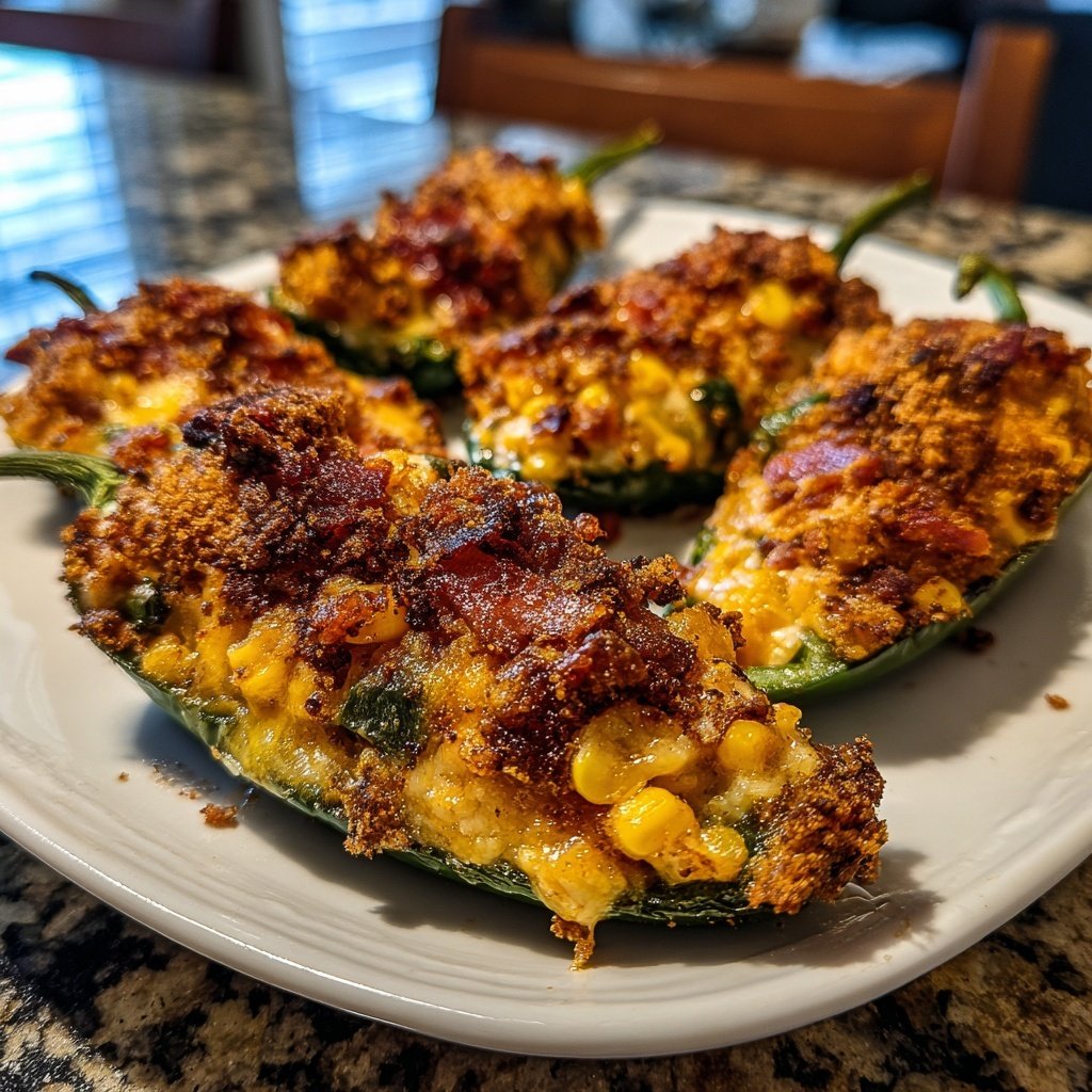 Jalapeno Poppers Stuffed with Corn