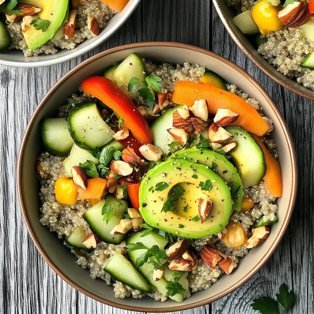 Healthy Lunch Quinoa Veggie Bowls