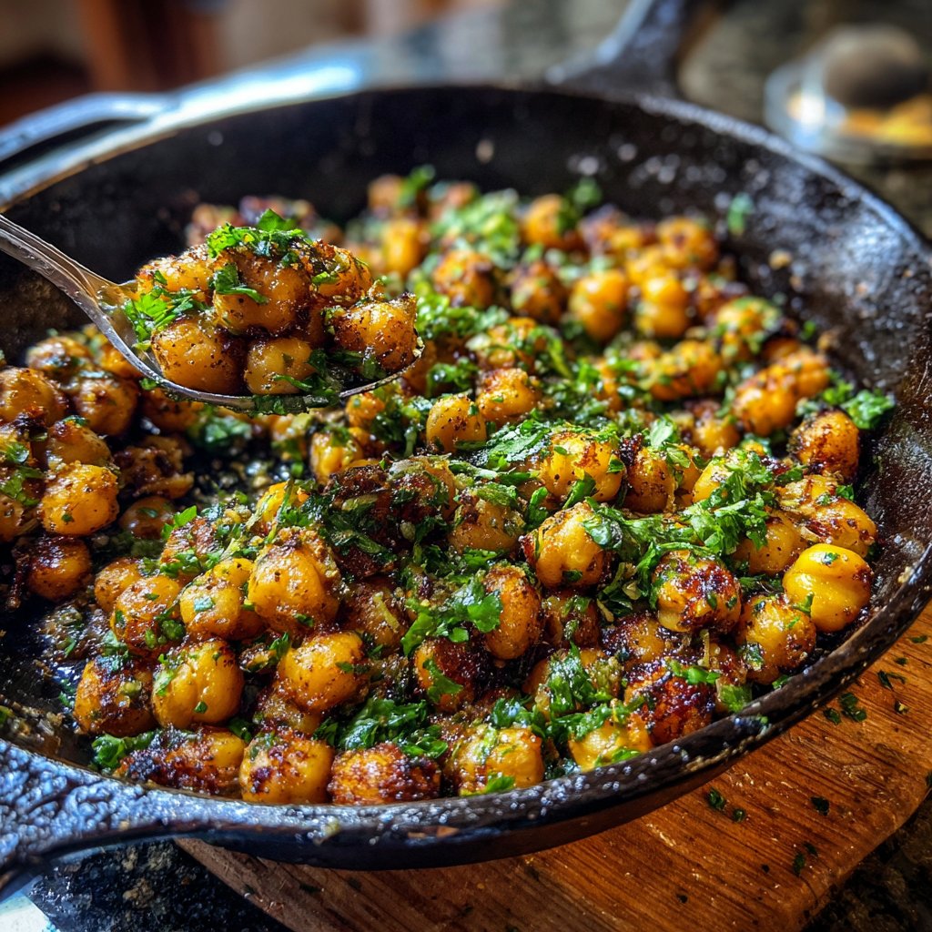 Roasted Lemon Garlic Chickpea Skillet