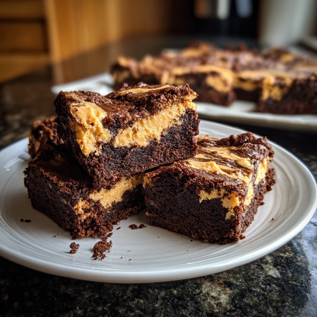 Cottage Cheese Brownies with Peanut Butter Swirl