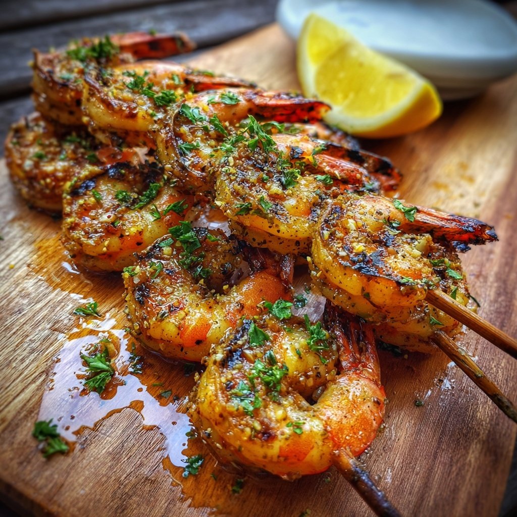 Grilled Lemon Shrimp Skewers